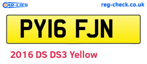PY16FJN are the vehicle registration plates.