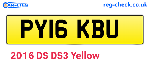 PY16KBU are the vehicle registration plates.