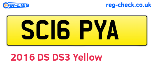 SC16PYA are the vehicle registration plates.