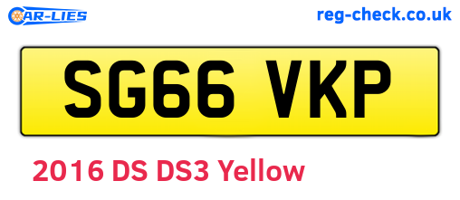 SG66VKP are the vehicle registration plates.