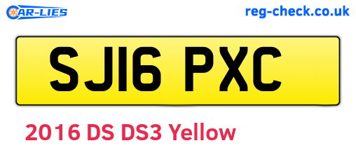 SJ16PXC are the vehicle registration plates.