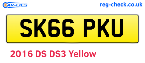 SK66PKU are the vehicle registration plates.