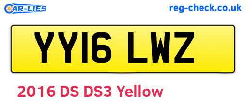YY16LWZ are the vehicle registration plates.