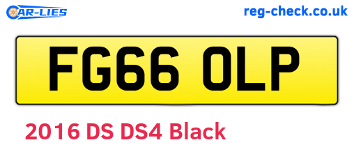 FG66OLP are the vehicle registration plates.