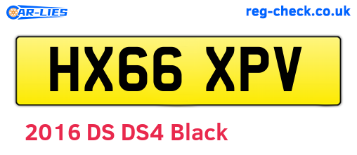 HX66XPV are the vehicle registration plates.