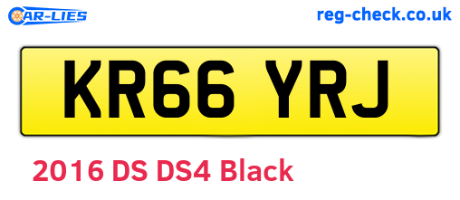 KR66YRJ are the vehicle registration plates.