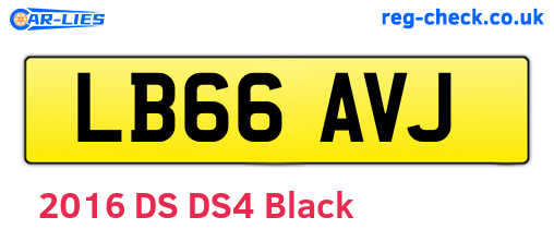 LB66AVJ are the vehicle registration plates.