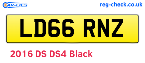 LD66RNZ are the vehicle registration plates.