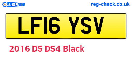 LF16YSV are the vehicle registration plates.