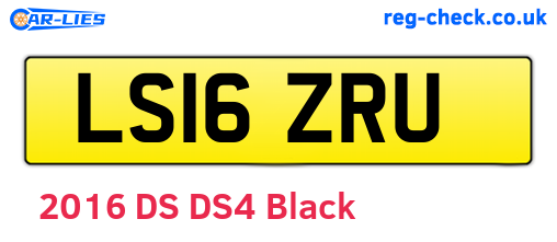 LS16ZRU are the vehicle registration plates.