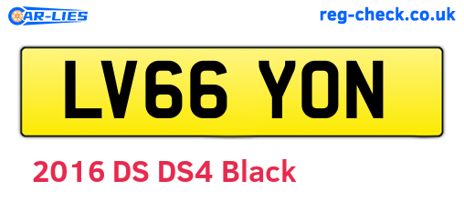 LV66YON are the vehicle registration plates.