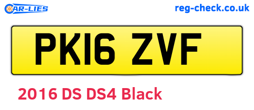 PK16ZVF are the vehicle registration plates.