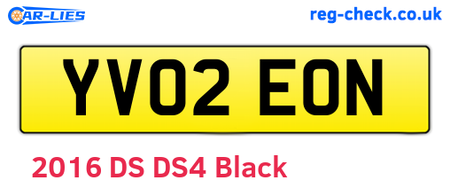YV02EON are the vehicle registration plates.