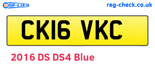 CK16VKC are the vehicle registration plates.