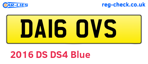 DA16OVS are the vehicle registration plates.