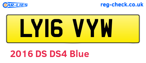 LY16VYW are the vehicle registration plates.