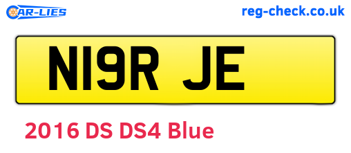 N19RJE are the vehicle registration plates.