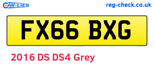 FX66BXG are the vehicle registration plates.