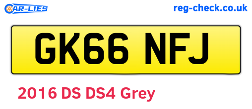 GK66NFJ are the vehicle registration plates.