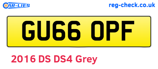GU66OPF are the vehicle registration plates.
