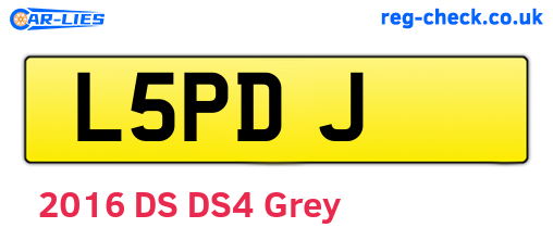 L5PDJ are the vehicle registration plates.