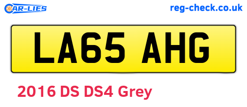 LA65AHG are the vehicle registration plates.