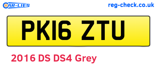 PK16ZTU are the vehicle registration plates.