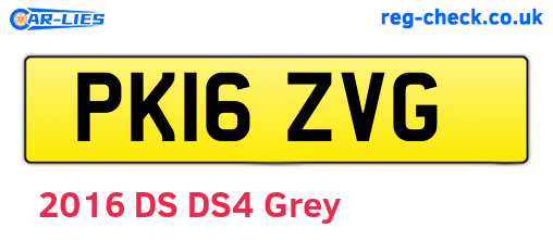 PK16ZVG are the vehicle registration plates.