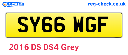 SY66WGF are the vehicle registration plates.