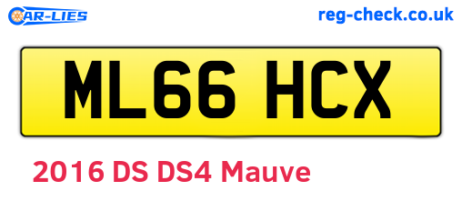 ML66HCX are the vehicle registration plates.