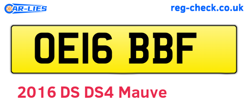 OE16BBF are the vehicle registration plates.
