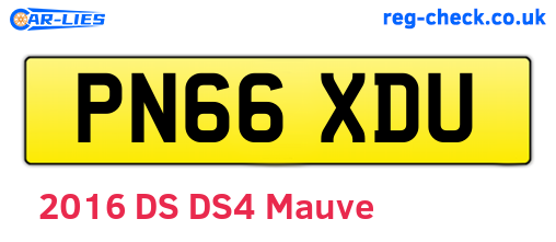 PN66XDU are the vehicle registration plates.