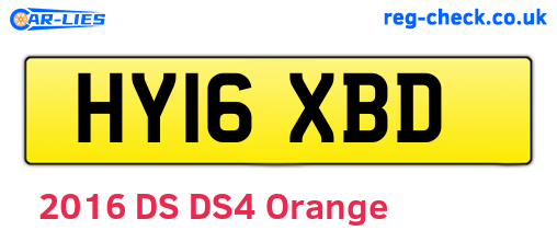 HY16XBD are the vehicle registration plates.