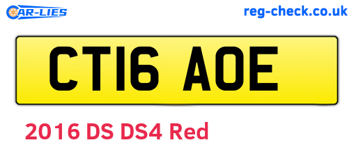 CT16AOE are the vehicle registration plates.