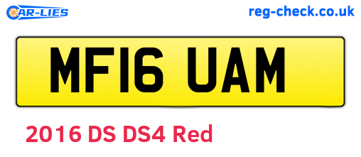 MF16UAM are the vehicle registration plates.