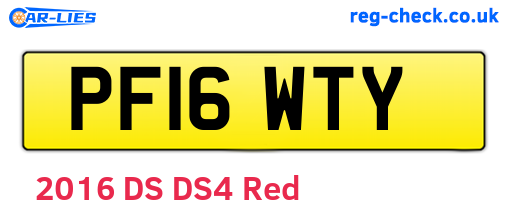 PF16WTY are the vehicle registration plates.