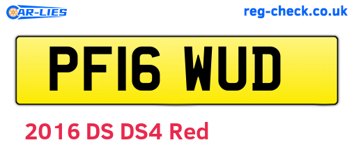 PF16WUD are the vehicle registration plates.
