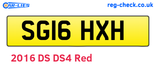 SG16HXH are the vehicle registration plates.