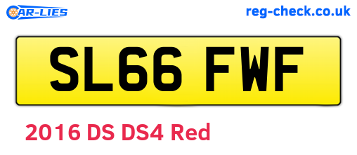 SL66FWF are the vehicle registration plates.