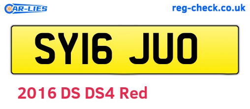 SY16JUO are the vehicle registration plates.