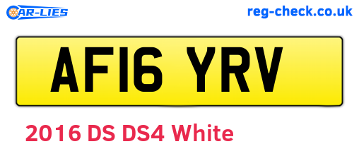 AF16YRV are the vehicle registration plates.