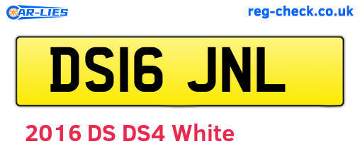 DS16JNL are the vehicle registration plates.