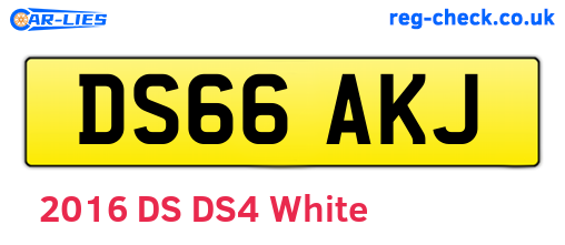DS66AKJ are the vehicle registration plates.
