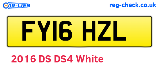 FY16HZL are the vehicle registration plates.