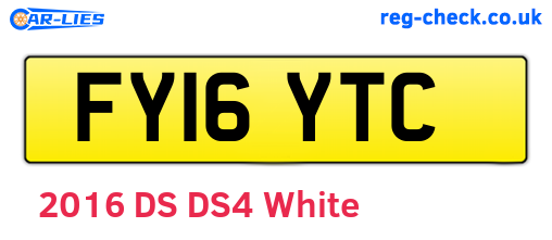 FY16YTC are the vehicle registration plates.