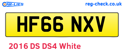 HF66NXV are the vehicle registration plates.