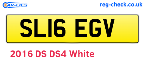 SL16EGV are the vehicle registration plates.
