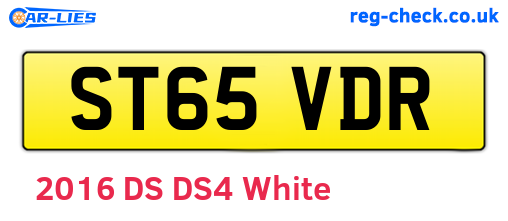 ST65VDR are the vehicle registration plates.