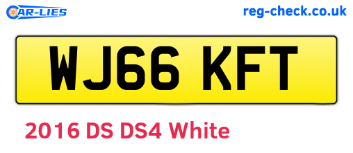 WJ66KFT are the vehicle registration plates.