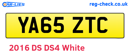 YA65ZTC are the vehicle registration plates.